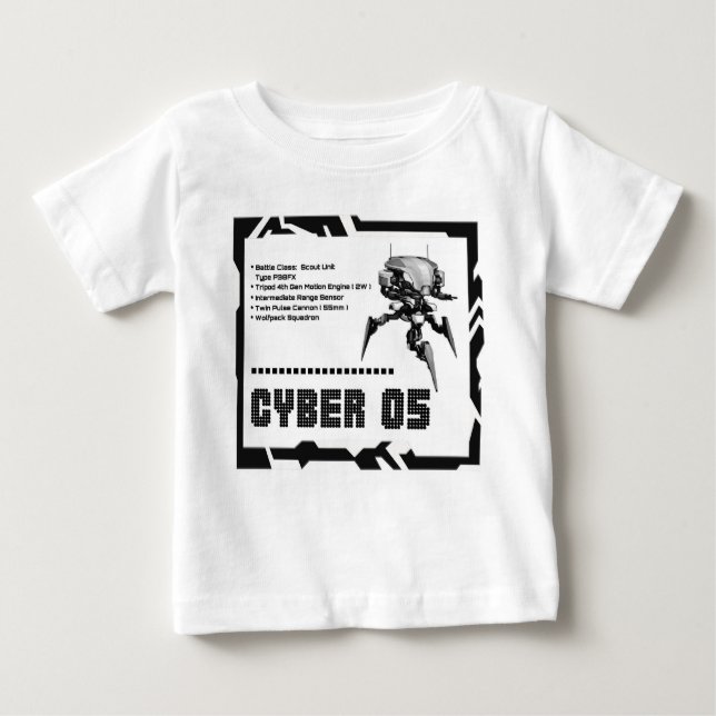 Cyber 05 Mwch Robot Design Baby T-Shirt (Front)