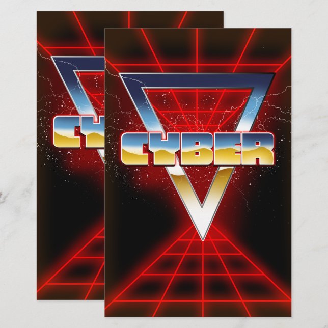 Cyber 1980s stationery (Front/Back)