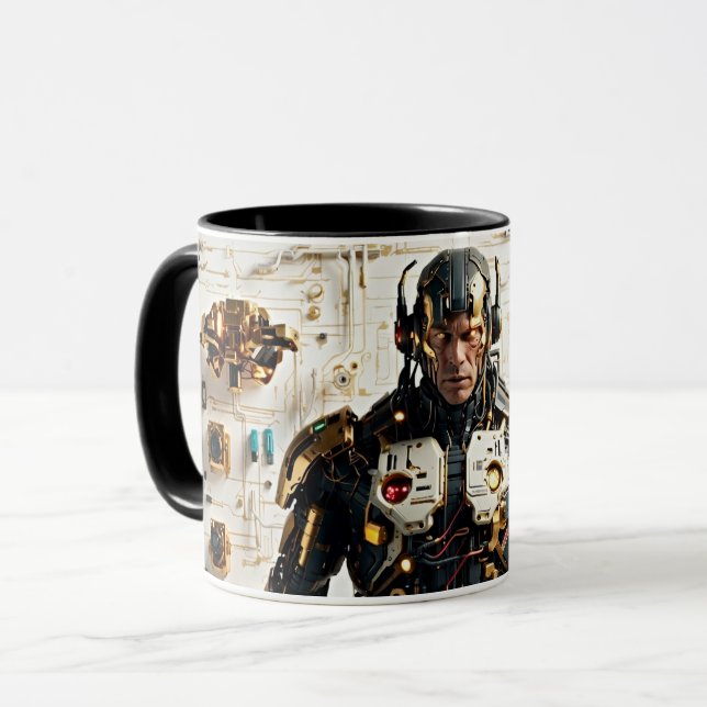 Cyber Art: Android Illustration Mug (Front Left)
