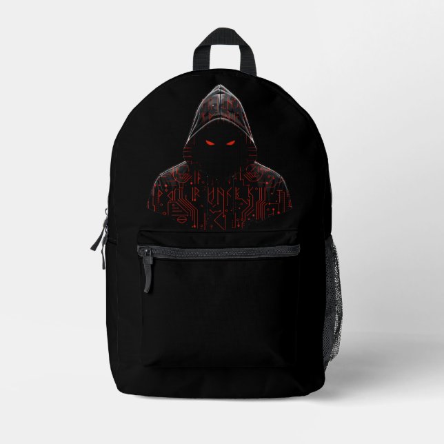 Cyber Assassin Printed Backpack (Front)