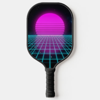 Cyber Athletic Laser Horizon Neon 80s Custom  Pickleball Paddle
