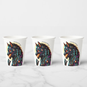 Cyber Beast of Halloween Paper Cups