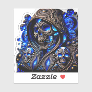 Cyber Blue Phantom Skull - Neon Glow Edition