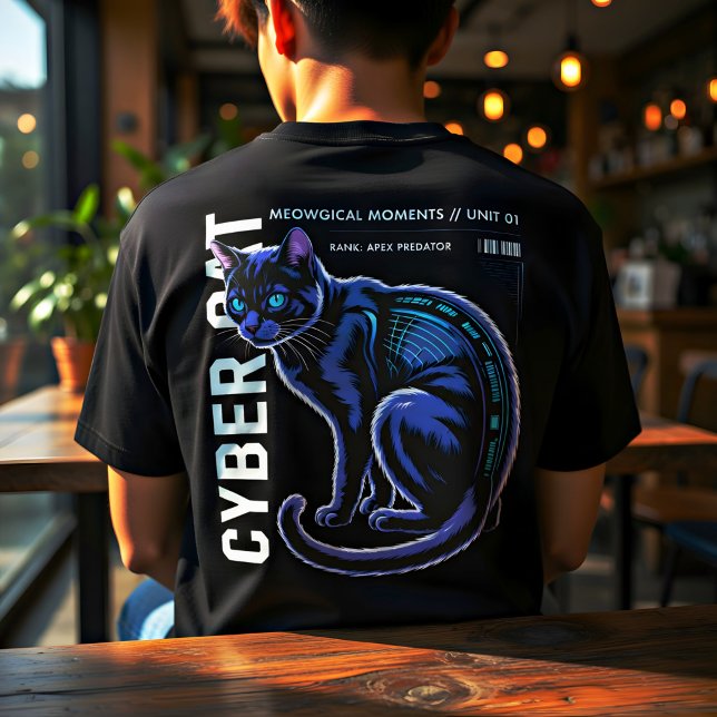 Cyber Cat Futuristic Tech Design for Cat Lovers T-Shirt (Creator Uploaded)