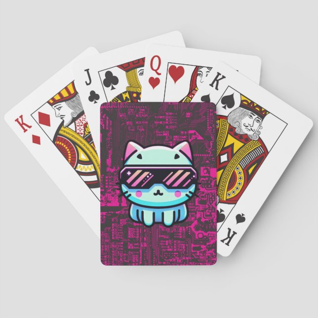 Cyber Cat Playing Cards (Back)