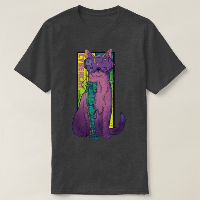 Cyber Cat T-Shirt (Design Front)