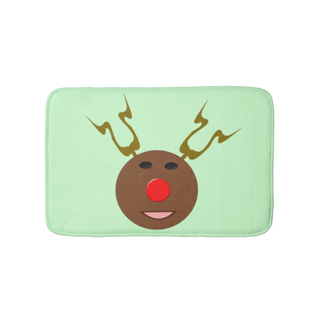 Cyber Christmas Reindeer Bath Mat (Front)