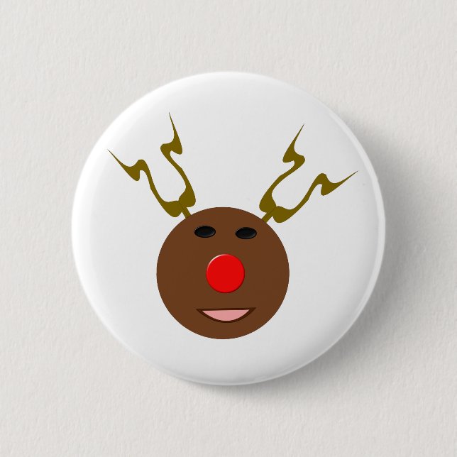 Cyber Christmas Reindeer Button (Front)