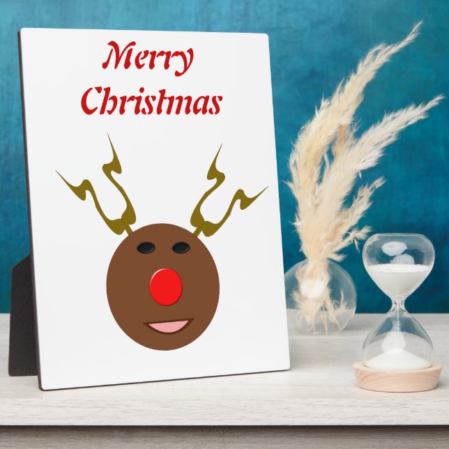 Cyber Christmas Reindeer Customisable Plaque (Side)