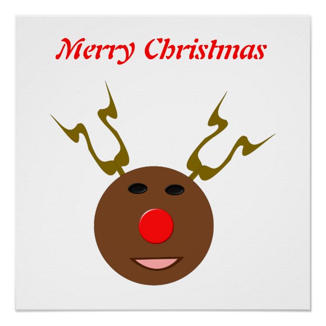 Cyber Christmas Reindeer Customisable Poster (Front)