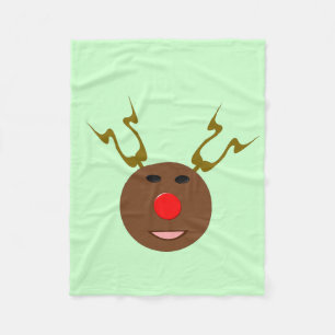 Cyber Christmas Reindeer Fleece Blanket
