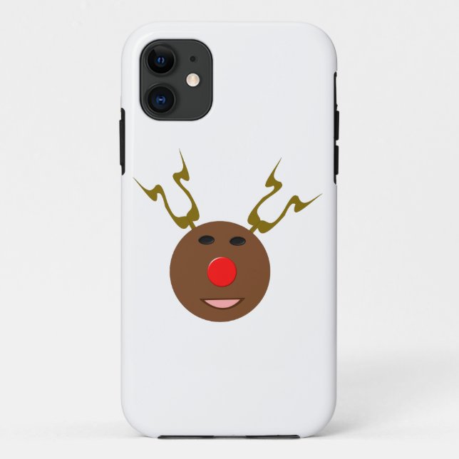 Cyber Christmas Reindeer iPhone Case (Back)