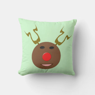 Cyber Christmas Reindeer Outdoor Pillow
