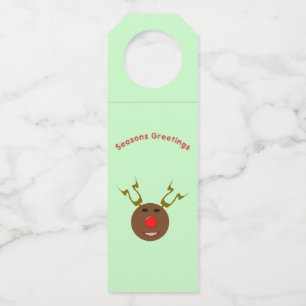 Cyber Christmas Reindeer Personalised Bottle Tag