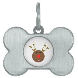 Cyber Christmas Reindeer Pet Tag