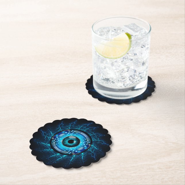 Cyber Circuit Eye Paper Coaster (Insitu)