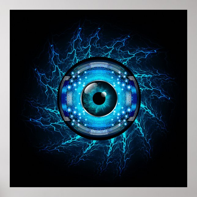 Cyber Circuit Eye Poster (Front)