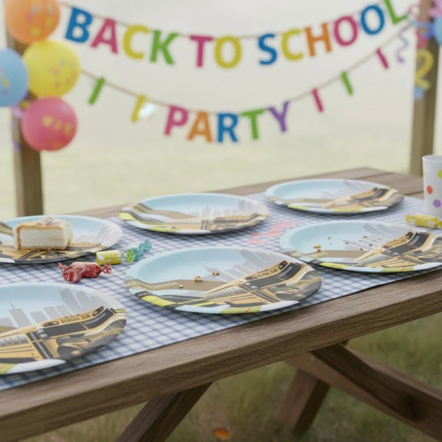 Cyber City School Bus Paper Plate (Creator Uploaded)