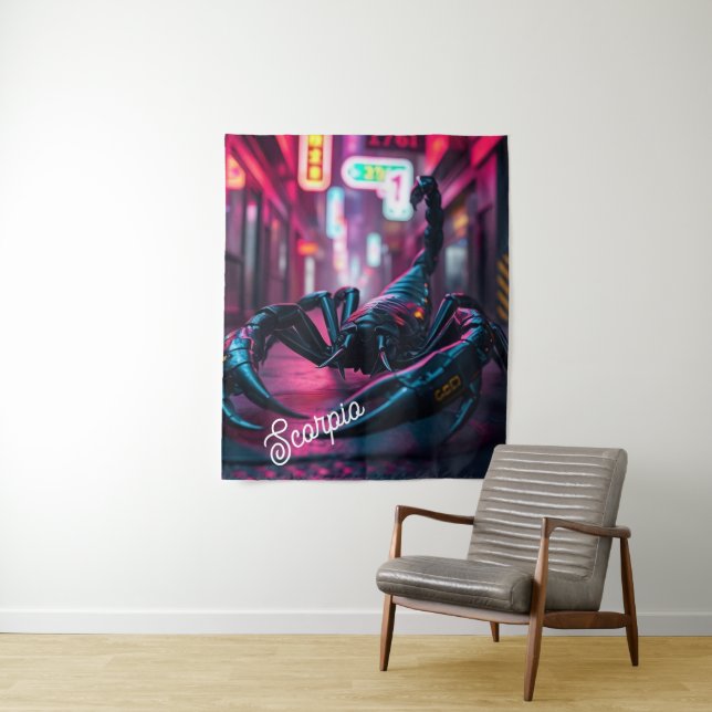 Cyber-City Scorpio Wall Tapestry (In Situ)