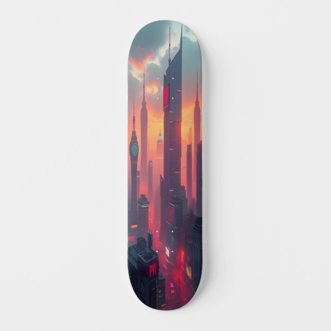 Cyber City Vibes Edition 3 Skateboard (Front)