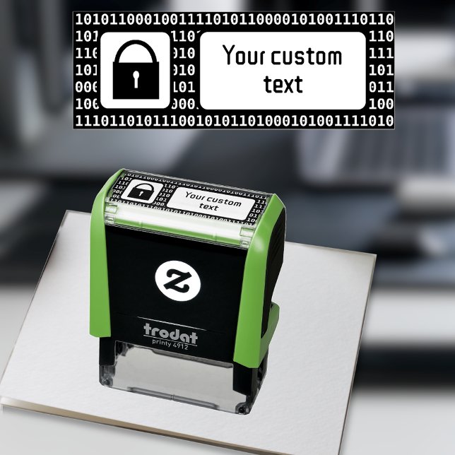 Cyber / Data Security - Lock & IT Code - Own Text Self-inking Stamp (Creator Uploaded)