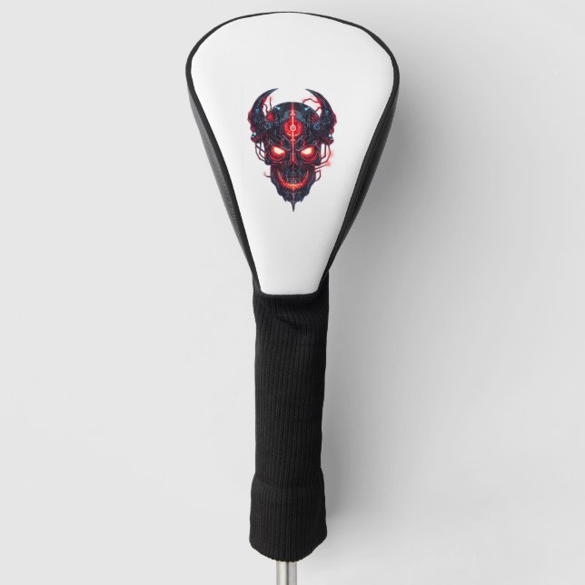 Cyber Demon Skull Lord Golf Head Cover (Front)