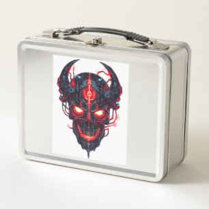 Cyber Demon Skull Lord Metal Lunch Box