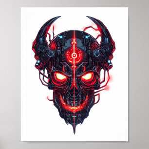 Cyber Demon Skull Lord Poster