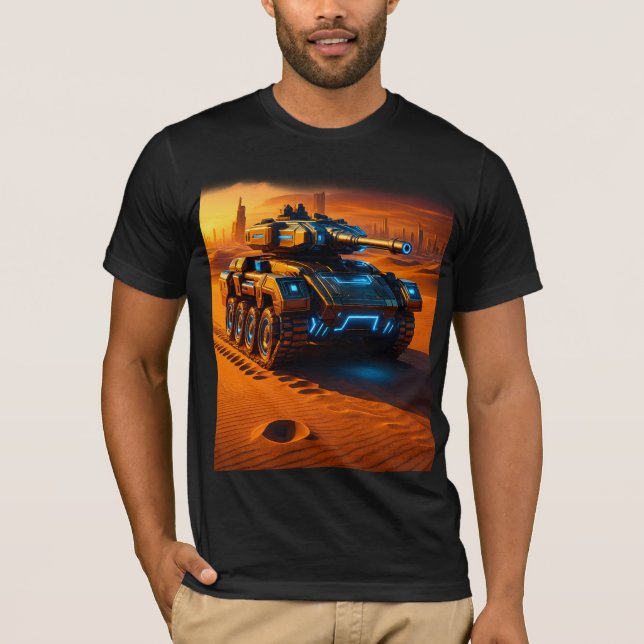 Cyber Desert Tank Tee – Futuristic Armour in Sunse (Front)