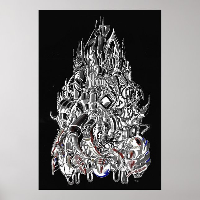 Cyber dome ink art poster (Front)