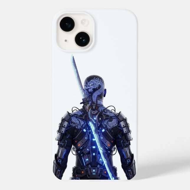 Cyber Dragon Samurai – Futuristic Warrior Art for  Case-Mate iPhone Case (Back)