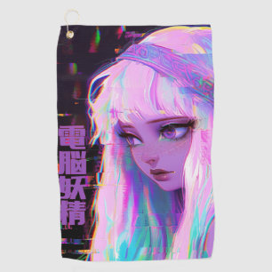 Cyber Fairy "Dennou Yousei" Glitchcore Golf Towel