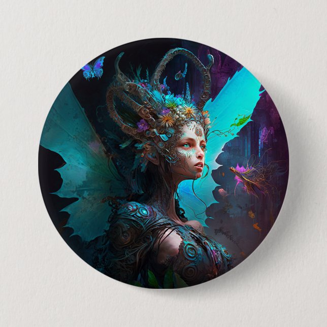 Cyber Fairy Fantasy Art 7.5 Cm Round Badge (Front)