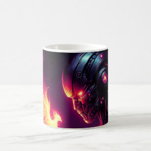 Cyber Futuristic Robot Phoenix Fire Spirit Coffee Mug