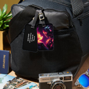 Cyber Futuristic Robot Phoenix Fire Spirit Luggage Tag
