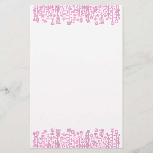 Cyber Garden - Pink Stationery (Front)