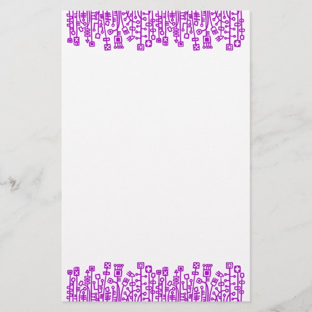 Cyber Garden - Purple Stationery (Front)