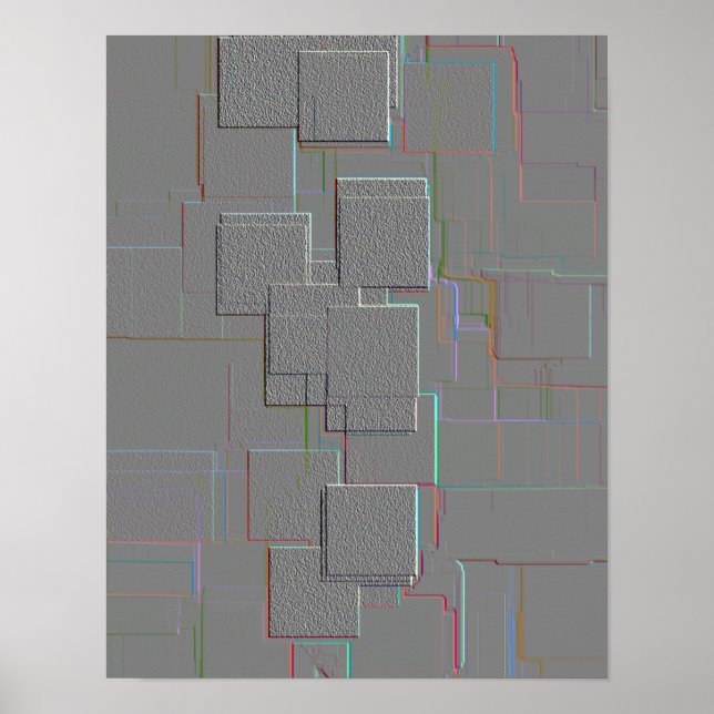 "Cyber Gothic" Geometric Art Poster (Front)
