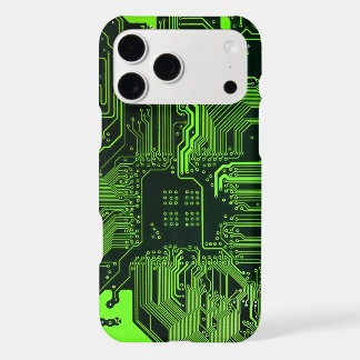 Cyber Green PCB Circuit Board Trace Pattern Art