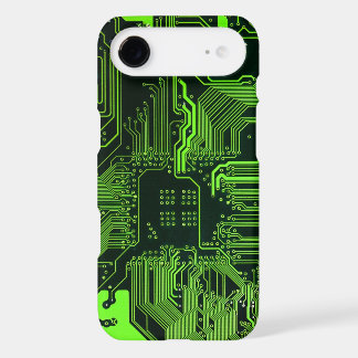 Cyber Green PCB Circuit Board Trace Pattern Art