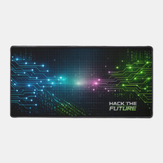 Cyber Grid Glow for Tech Teens Desk Mat