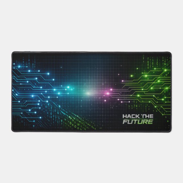  Cyber Grid Glow  for Tech Teens Desk Mat (Front)