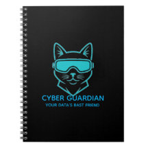 Cyber Guardian Neon Cat - Professional Tech & Codi