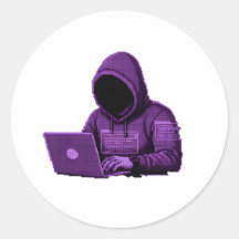 Cyber Hacker Pixel Art Purple Aesthetic sticker