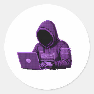 Cyber Hacker Pixel Art Purple Aesthetic sticker