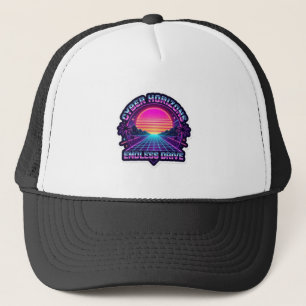Cyber Horizons Endless Drive - 80s Retro Synthwave Trucker Hat