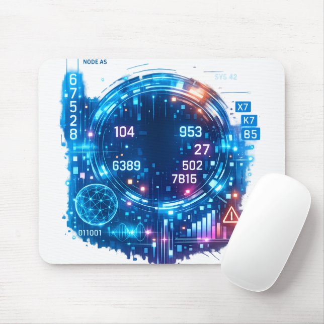 Cyber HUD Interface Mousepad – Futuristic Tech  (With Mouse)