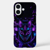 Cyber Japanese Neon Fox Mask