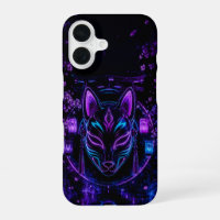 Cyber Japanese Neon Fox Mask