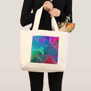 Cyber Lattice: A Spectrum of Light Large Tote Bag
